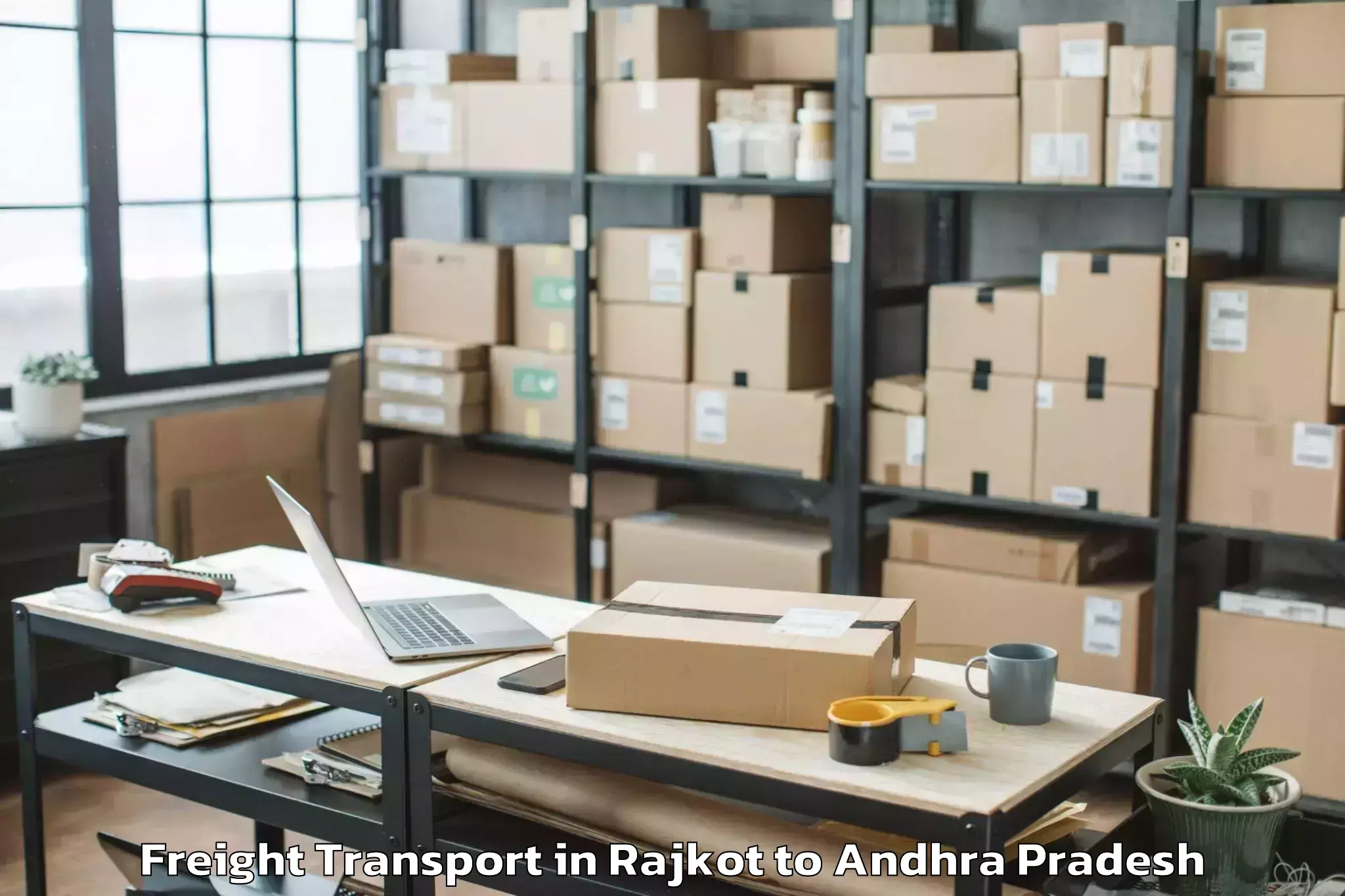 Book Rajkot to Kamavarapu Kota Freight Transport Online